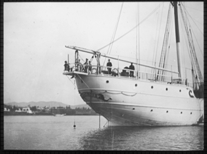 Image of The ALBATROSS stern, men on deck